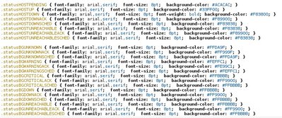 css entries for HOST and BG