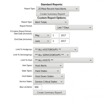 How to generate alert from nagios core dashboard