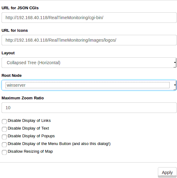 Root node in map setting option