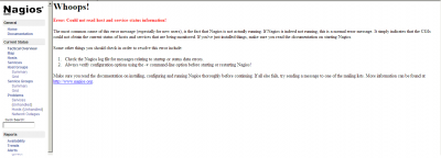 Nagios Web Page error.