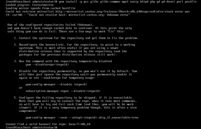 Prerequisites yum install error.jpg