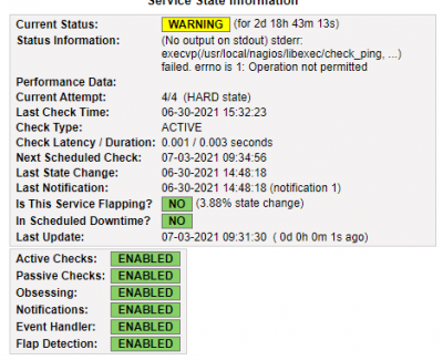 Ping service specific