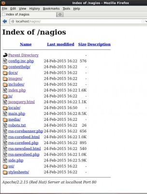 Screen shot of localhost/nagios with "Options All" in nagios httpd.conf file