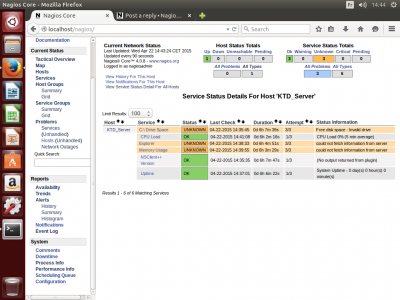 unknown status server