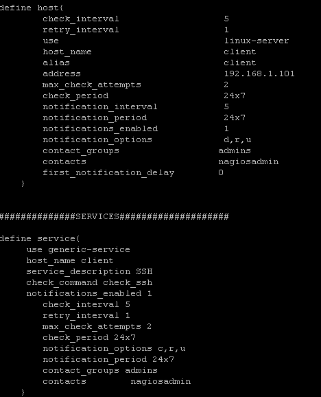 host and service configuration