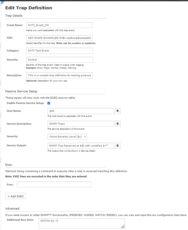 Modified Trap Definition