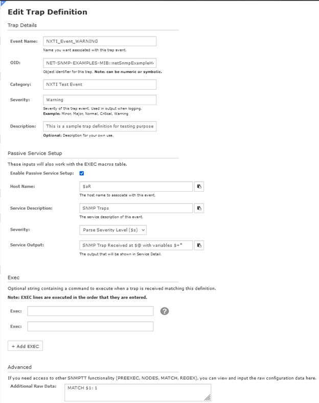 Warning Trap Definition